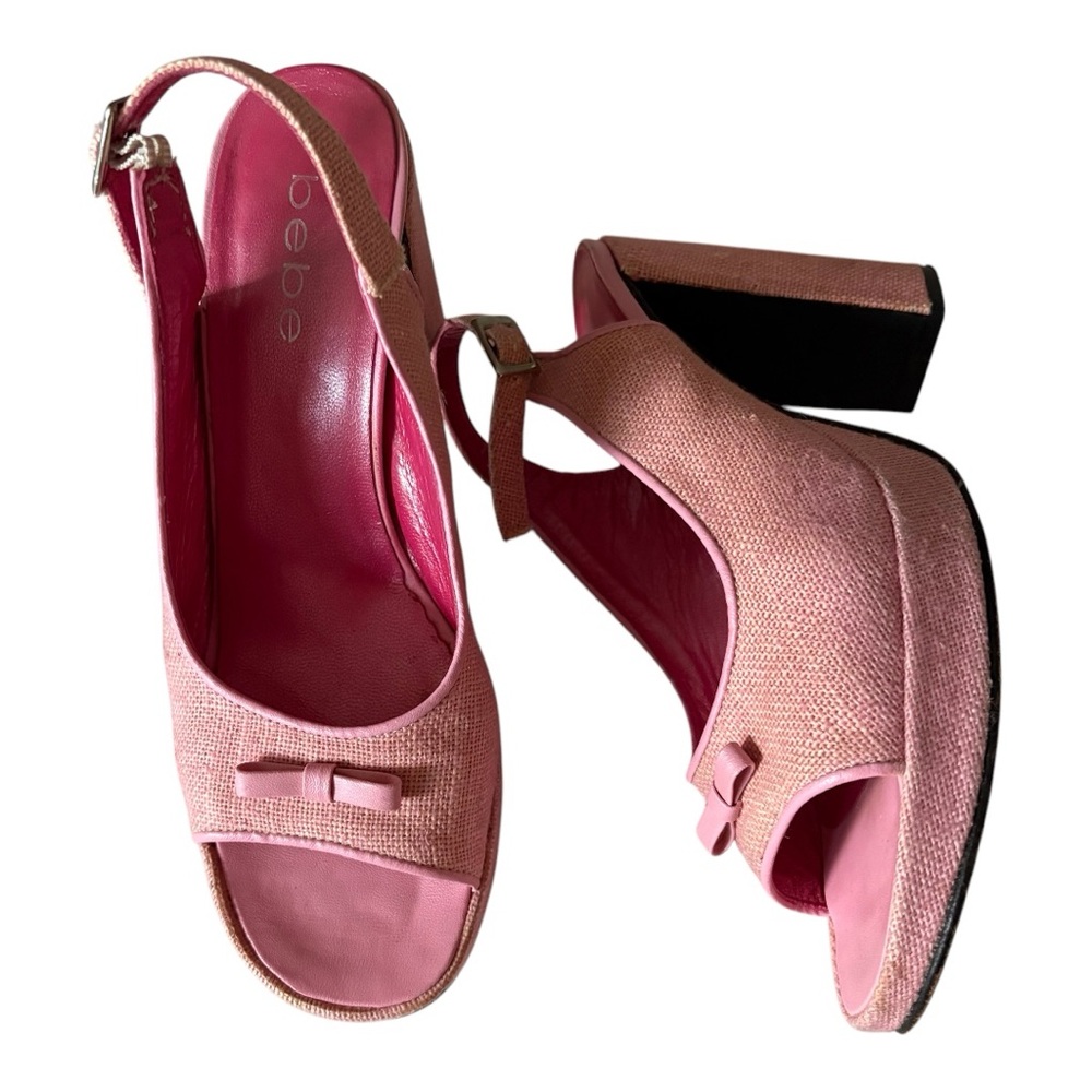 Bebe Pink Slingback Heels
